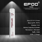 EPOD King 10ml Liquid Inside Disposable Nicotine Cigarette 850mAh Rechargeable