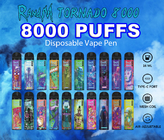850mah RandM Tornado 8000 Puffs Nic Salt 31 Flavors Vape Pen Portable Disposable Rechargeable E Cigarette