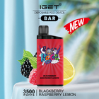 Blackberry raspberry lemon Iget Bar 3500 puffs disposable vape pen new flavors