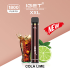 2022 popular high quality original iget xxl 1800 puffs with 35 flavors