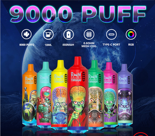 43 Flavors Fumot RandM Tornado 5% Nicotine Disposable Vape Pen 850 mAh 9000 Puffs 18 ml Liquid