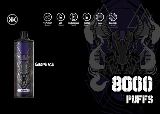 5% Nicotine 8000 Puffs Rechargeable E Cigs With 17ml Liquid Inside Energy Max