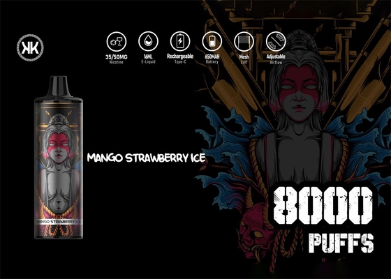 5% Nicotine 8000 Puffs Rechargeable E Cigs With 17ml Liquid Inside Energy Max