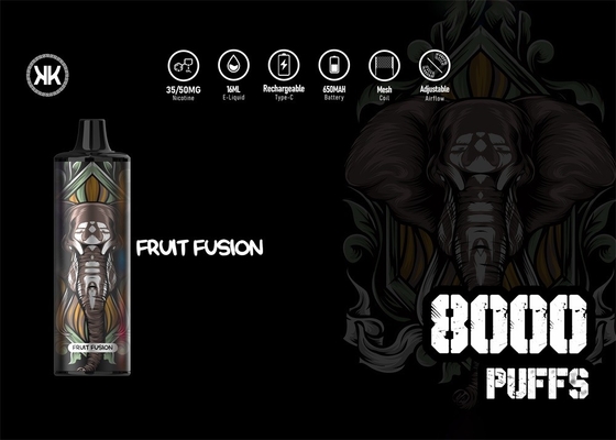 5% Nicotine 8000 Puffs Rechargeable E Cigs With 17ml Liquid Inside Energy Max