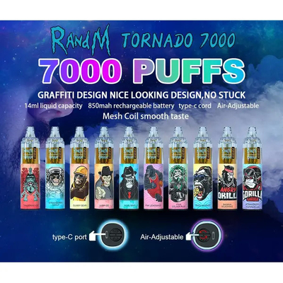 RGB Light Rechargeble Airflow Control 14ml E Cig Vape 0 / 2 / 3 / 5% Nicotine Salt