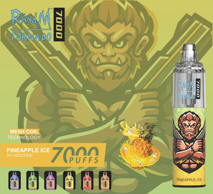 14ML E Liquid Vapes RandM Tornado 7000 Puffs With Mesh Coil And RGB Light