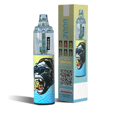 14ML E Liquid Vapes RandM Tornado 7000 Puffs With Mesh Coil And RGB Light