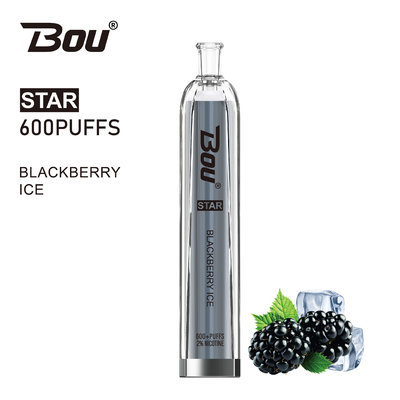 600 Puffs 2ml 2% Nicotine Vape BOU Star With 500mah Battery
