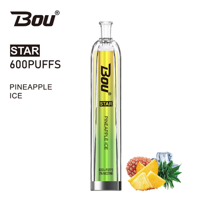 600 Puffs 2ml 2% Nicotine Vape BOU Star With 500mah Battery