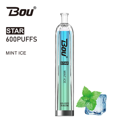 600 Puffs 2ml 2% Nicotine Vape BOU Star With 500mah Battery