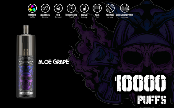 Ypod/KK Visible Window RGB Light 10000 Puffs 5% 50mg Nic Salt 17ml Disposable Vape