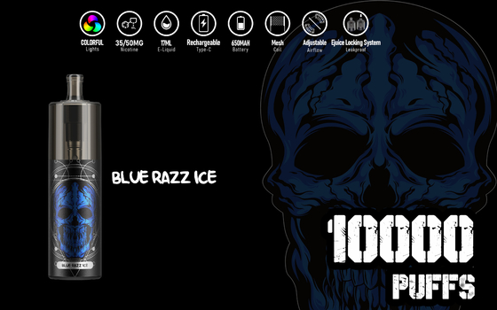 Ypod/KK Visible Window RGB Light 10000 Puffs 5% 50mg Nic Salt 17ml Disposable Vape