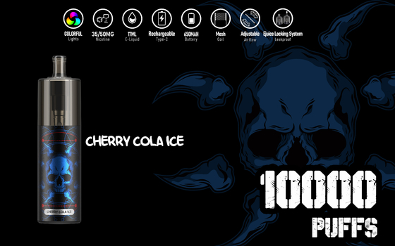 Ypod/KK Visible Window RGB Light 10000 Puffs 5% 50mg Nic Salt 17ml Disposable Vape