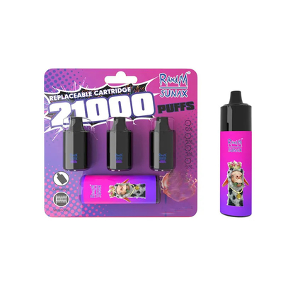 Original RandM Sunax 21000 Puffs Vape Prefilled 14mlx3 Pods With Mesh Coil