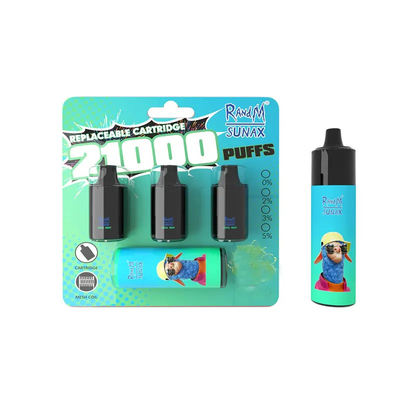 Original RandM Sunax 21000 Puffs Vape Prefilled 14mlx3 Pods With Mesh Coil