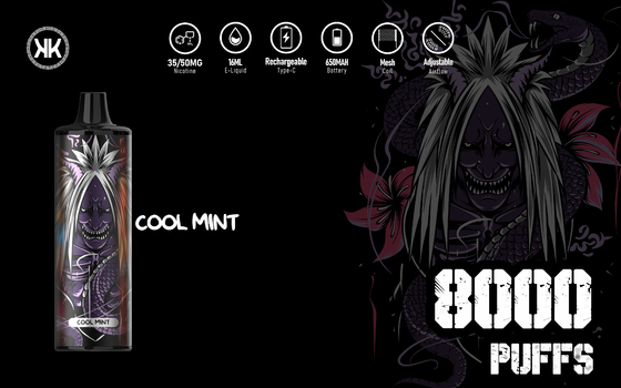 KK Energy Max 8000 Puffs Disposable EPOD Rechargeable E Cig Vape 650mah Battery