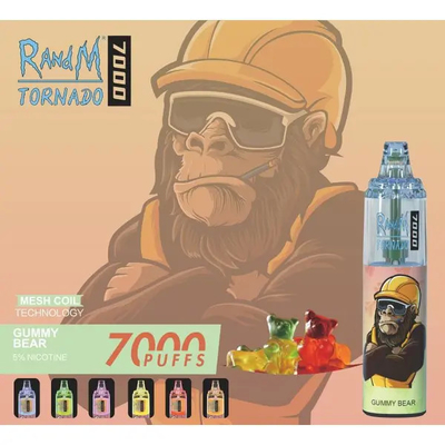 Fumot RandM Tornado 7000 Puffs Juicy Ice Fruit Flavors Available Mesh Coil 5% Nicotine Capacity Disposable Vape