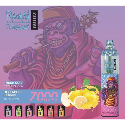 Fumot RandM Tornado 7000 Puffs Juicy Ice Fruit Flavors Available Mesh Coil 5% Nicotine Capacity Disposable Vape