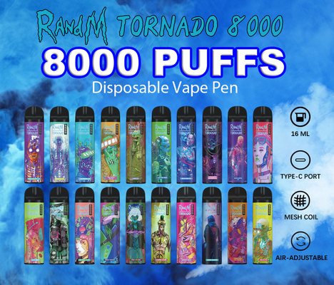 Fumot RandM Tornado 8000 Puffs 31 Flavors 5% Nicotine Disposable Vape Pen 850 mAh Battery