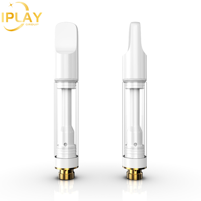 Wholesale CBD THC D8 Oil Cartridge Flat Round Zirconia Post 0.5ml 1ml Cartridge