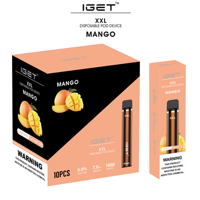 China factory directly Iget xxl 100% original 1800 puffs disposable vape pen