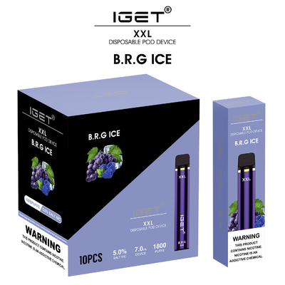 China factory directly Iget xxl 100% original 1800 puffs disposable vape pen