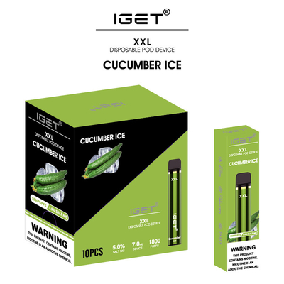 Popular Fruit Flavors 7ml Disposable Iget Vape 1800 Puffs Iget Xxl E Cigarette Pen