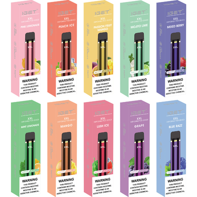 Popular Fruit Flavors 7ml Disposable Iget Vape 1800 Puffs Iget Xxl E Cigarette Pen
