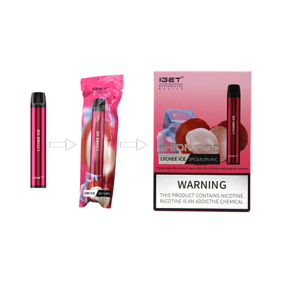 High Quality Electronic Cigarette 600 Puffs 2.4ml Iget Shion Disposable Vape Pen