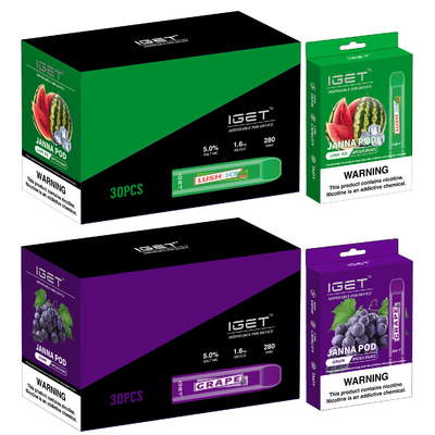 280mah Watermelom IGET Vape Disposable JANNA Vape Pen 450 Puffs