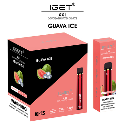 Authentic Iget 1800 Puff Portable Pod Vape , 7ml XXL Smoking Vaporizer Pen