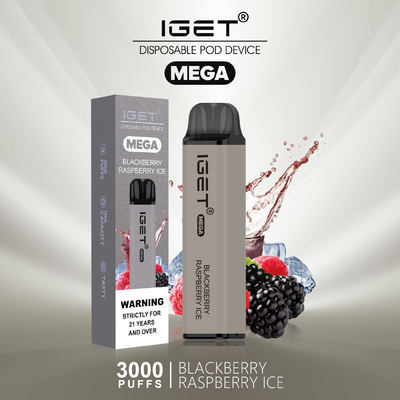 8 Colors Cool Mint Nic Salt Disposable Vape IGET MEGA 3000 Puffs