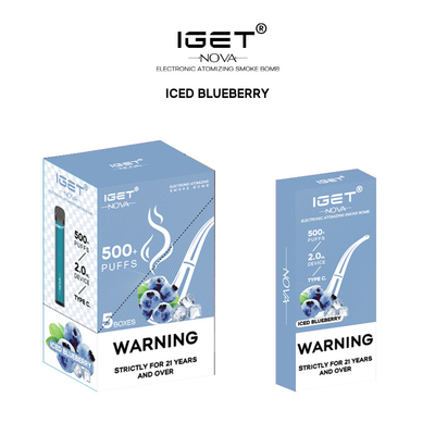 Original Iget Nova Device Kit Disposable 500 Puffs Rechargeable Battery 2ml Prefilled Cartridge Vape Pen