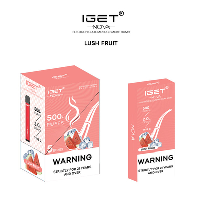 Original Iget Nova Device Kit Disposable 500 Puffs Rechargeable Battery 2ml Prefilled Cartridge Vape Pen