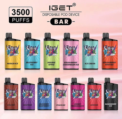 13 Flavors 3500 Puffs Disposable Vape Pen IGET Bar Authentic prefilled vape pen kits