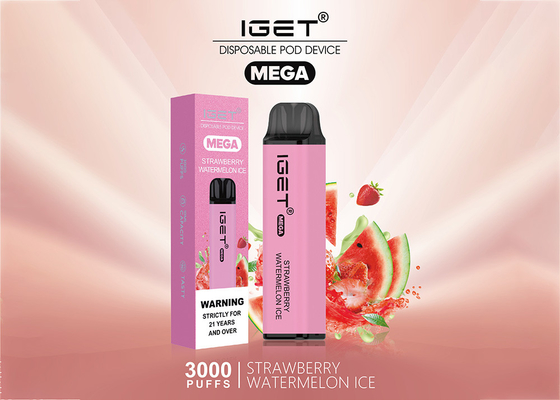Disposable IGET MEGA vapes 3000 puffs fruit flavors e-cigarette 10 ml vaporizer