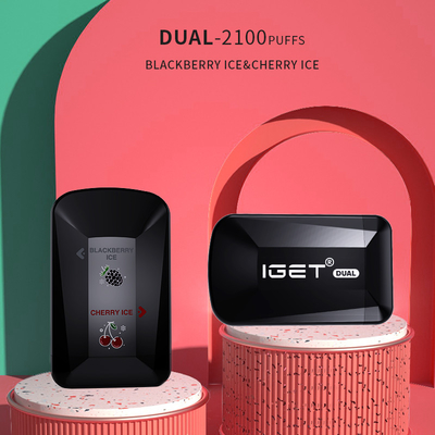 NEW IGET DUAL 2100 PUFFS 2 flavors in 1 device 8ml 1000mAh original factory price