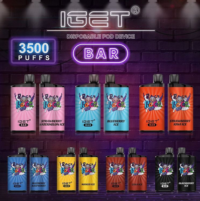25 Flavors IGET BAR 5% Nicotine Disposable Vape Pen 1500mAh 3500 Puffs 12ml Liquid