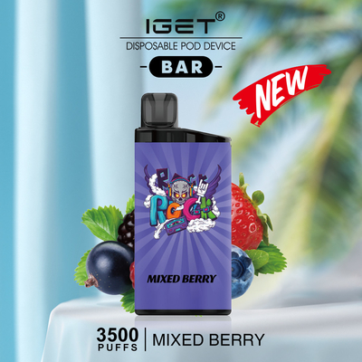 ORIGINAL IGET BAR DISPOSABLE VAPE PEN 3500 PUFFS - Mixed Berry