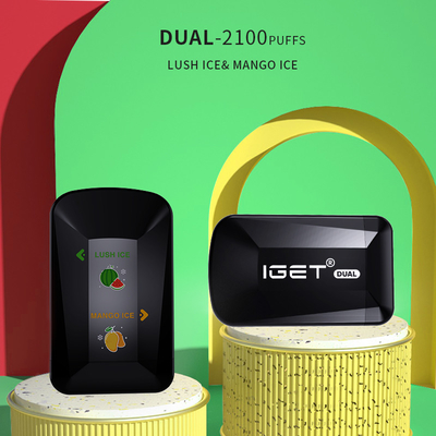Iget Dual Two Flavors In One Device 2100 Puffs Blackberry Ice &amp; Cherry Ice