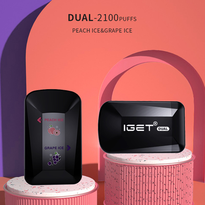 Iget Dual Two Flavors In One Device 2100 Puffs Blackberry Ice &amp; Cherry Ice