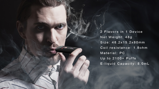 Dual Flavors in One Device Disposable Vape 2100 puffs IGET DUAL with 1000mah Battery