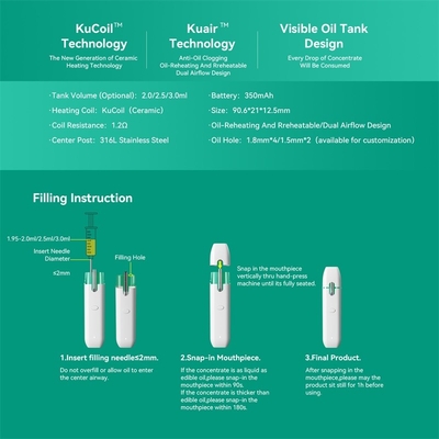 High Quality Custom P24 350 mAh Battery Disposable SS316 Vape Pen with 2.0/2.5/3.0ML Tank Volume