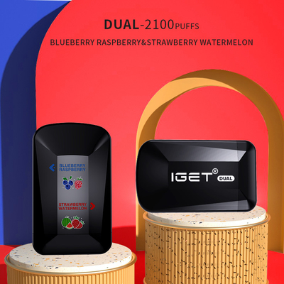 Factory sale original IGET DUAL 2100 puffs 2 Flavors in 1 Device