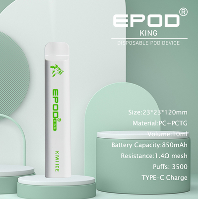 10ML Rechargeable EPOD Disposable Vape 3500 Puffs With 850mah Battery